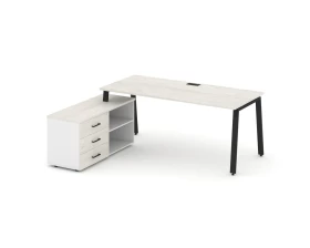 Стол письменный с греденцией левой на А-образном каркасе 1580x1480x750 Style Project Direct images