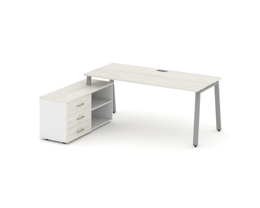 Стол письменный с греденцией левой на А-образном каркасе 1980x1480x750 Style Project Direct