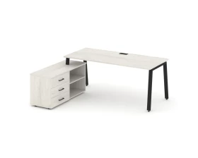 Стол письменный с греденцией левой на А-образном каркасе 1980x1480x750 Style Project Direct images