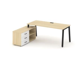 Стол письменный с греденцией левой на А-образном каркасе 1980x1480x750 Style Project Direct images