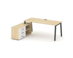 Стол письменный с греденцией левой на А-образном каркасе 1980x1580x750 Style Project Direct images