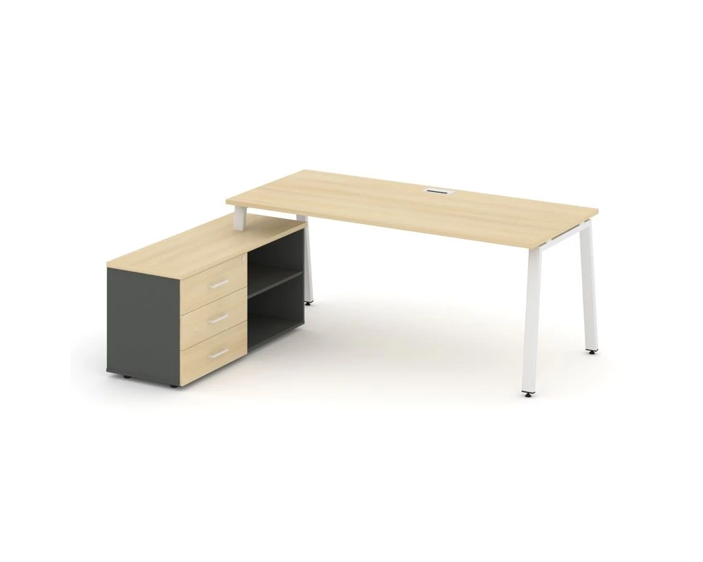 Стол письменный с греденцией левой на А-образном каркасе 1980x1580x750 Style Project Direct