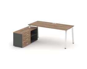 Стол письменный с греденцией левой на А-образном каркасе 1980x1580x750 Style Project Direct images