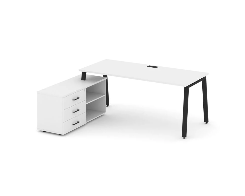 Стол письменный с греденцией левой на А-образном каркасе 1980x1580x750 Style Project Direct