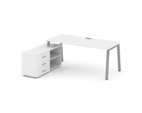 Стол письменный с греденцией левой на А-образном каркасе 2180x1580x750 Style Project Direct images