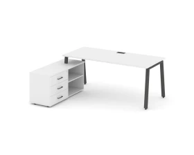 Стол письменный с греденцией левой на А-образном каркасе 2180x1580x750 Style Project Direct images