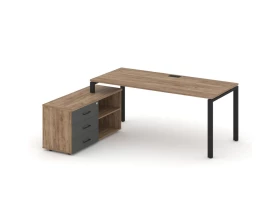 Стол письменный с греденцией левой на П-образном каркасе 1980x1480x750 Style Project Direct images