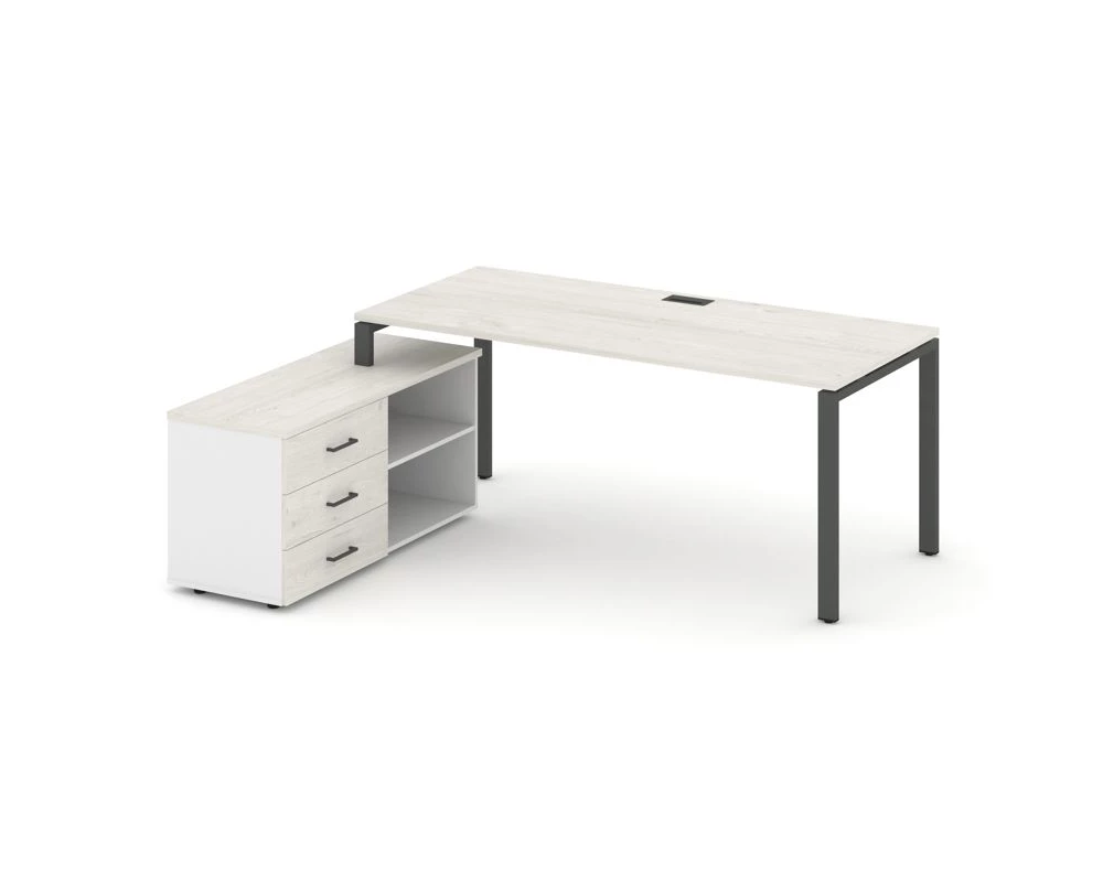 Стол письменный с греденцией левой на П-образном каркасе 1980x1480x750 Style Project Direct