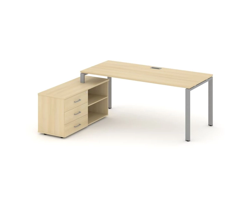 Стол письменный с греденцией левой на П-образном каркасе 1980x1480x750 Style Project Direct