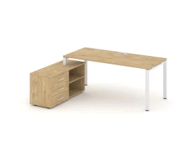 Стол письменный с греденцией левой на П-образном каркасе 1980x1480x750 Style Project Direct images