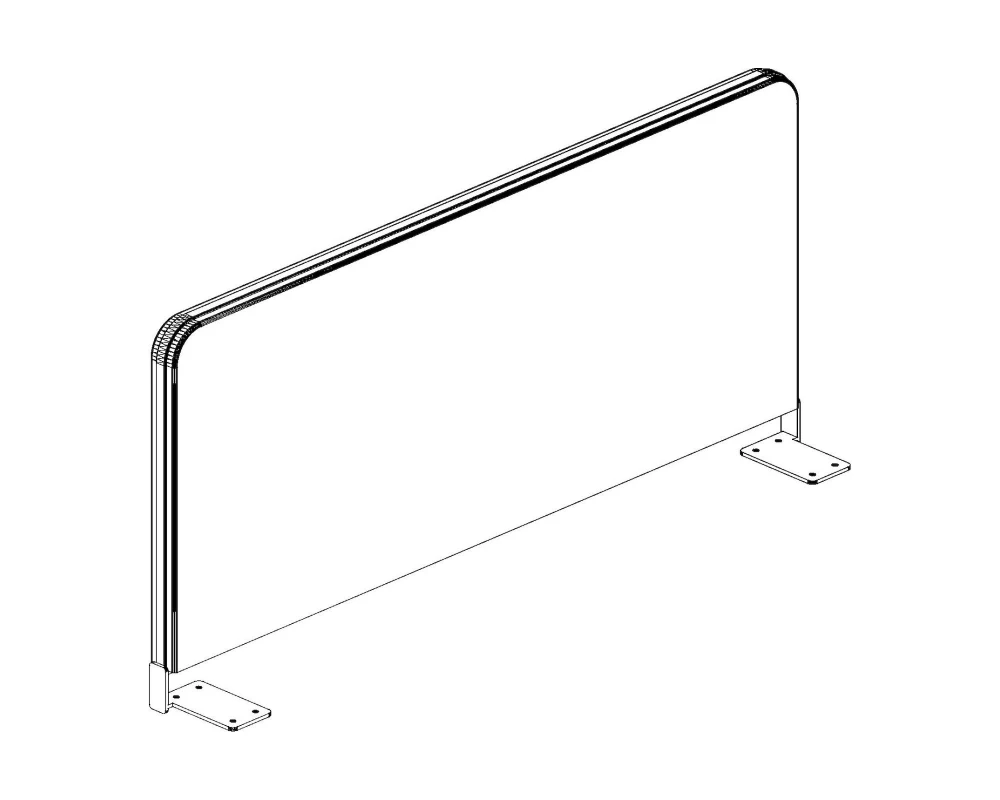 Экран боковой Ткань+AL кант 700х28х397 Style Project