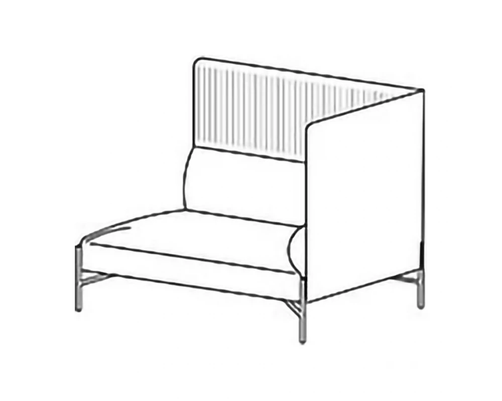 Двухместная секция высокая, п/л слева Toscana