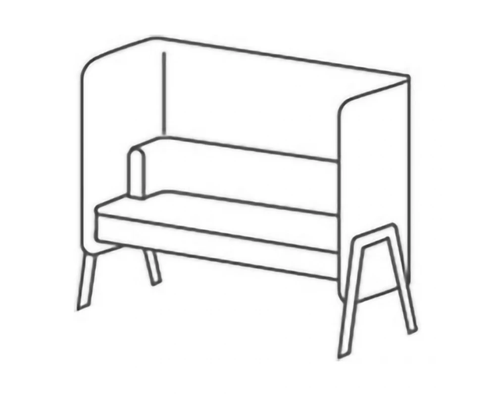 Секция высокая с диваном 140 на дер.опорах Morgan