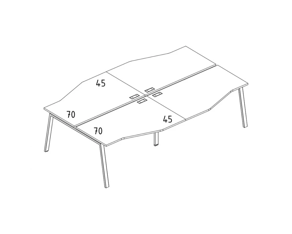 Станция с каркасом TRE и столами Техно (4х120) A4.PRO