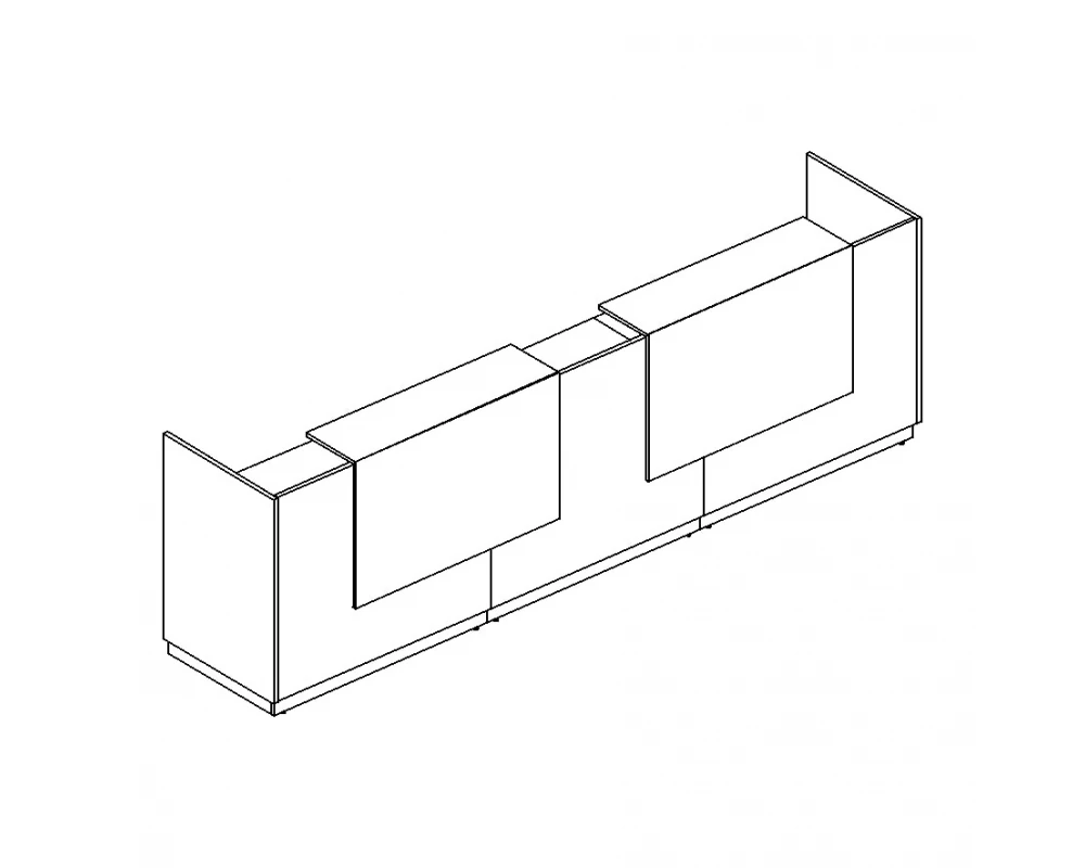 Стойка ресепшн прямая (полка высокая) 365x73x115 A4