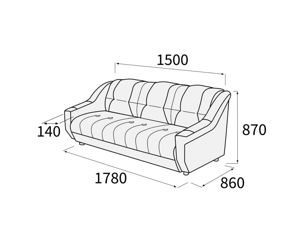 Диван 3-х местный Альфа