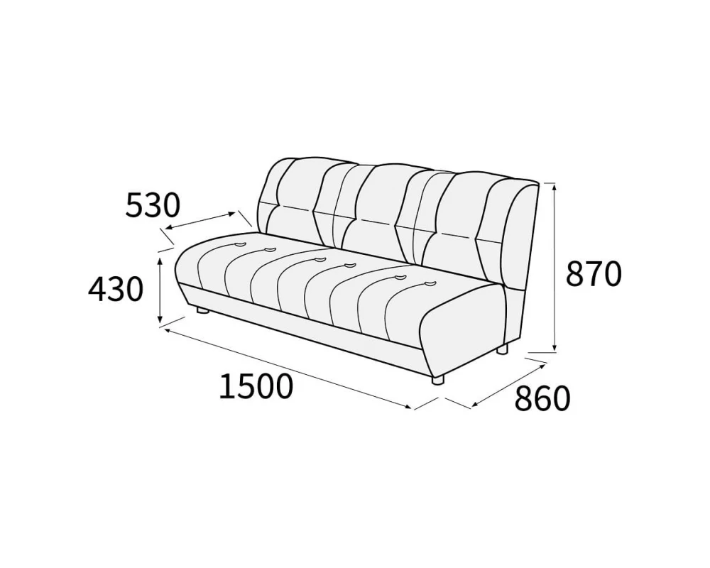 Модуль 3-х местный без подлокотников Альфа