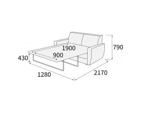 Диван 2-х местный с механизмом Омега images