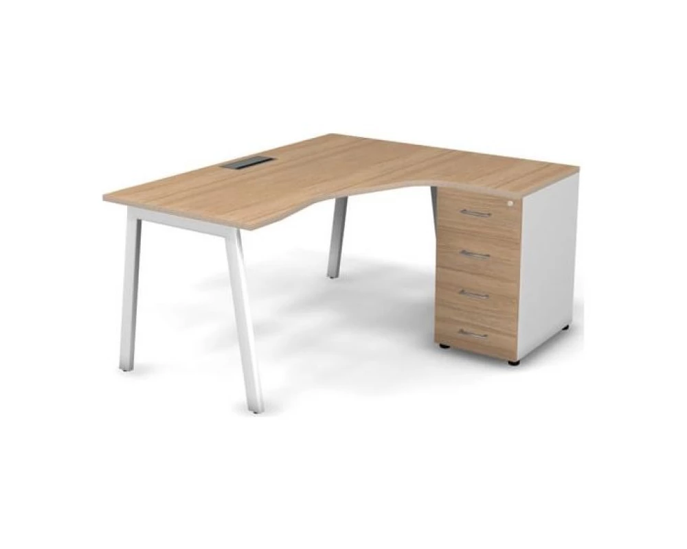 Стол эргономичный с тумбой правый, проводник SISO Matrix New