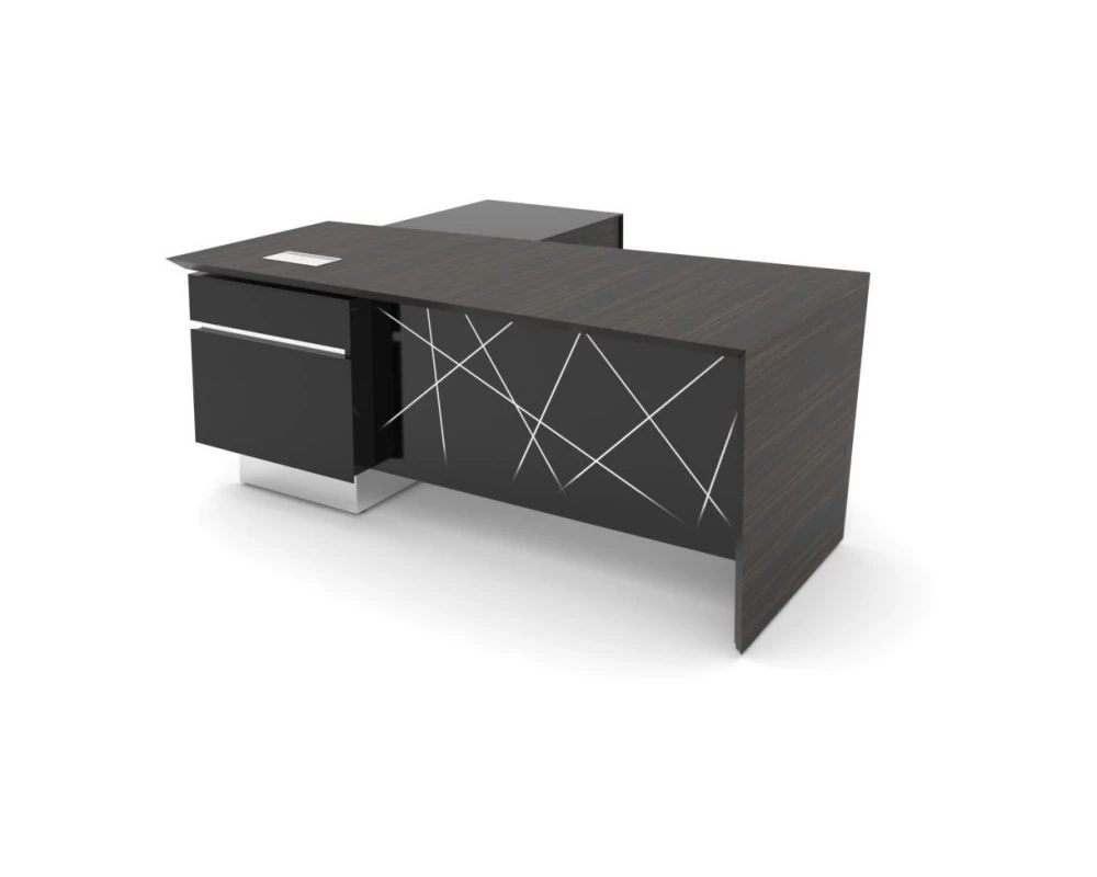 Рабочее место правое, розеточный блок 206,4х178х78 Trevizo Венге/Черный глянец