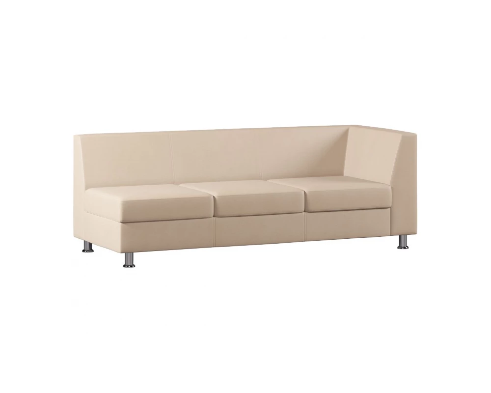 Модуль Everprof Monro с подлокотником трехместный левый Экокожа, Бежевый