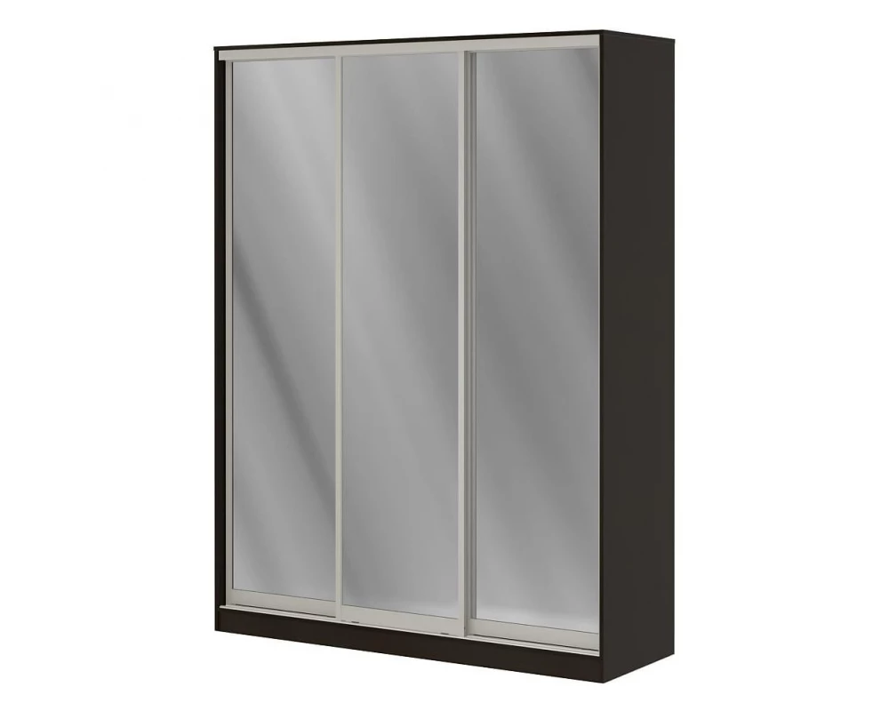 Шкаф купе 1,8 м с тремя зеркальными дверями ПК-ШК-КМШ240Х180СЗ3-В1 Лидер