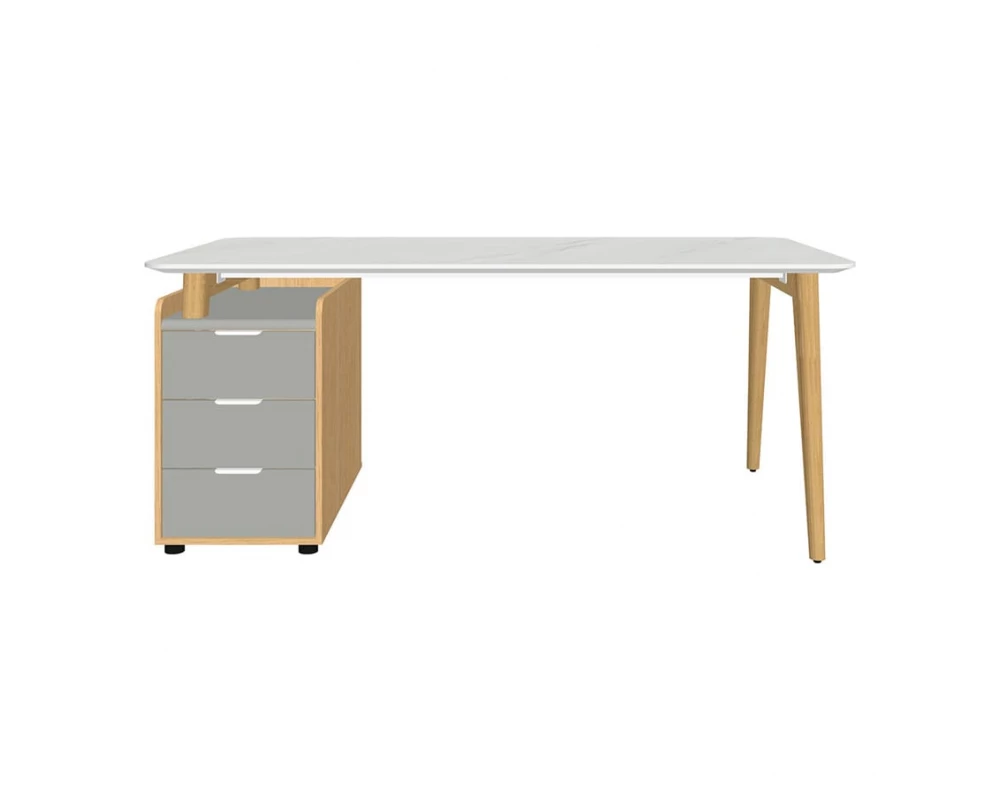 Стол рабочий прямой с опорной тумбой Rem-180.1L+Rem-32 Remo