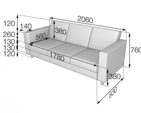 Диван 3-местный О3 Офис MVK images