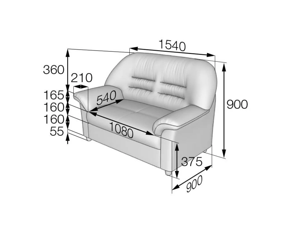 Диван 2-местный P2-2 Премьер MVK