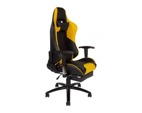 Кресло Norden Lotus GTS реклайнер Экокожа, Черный/Желтый images