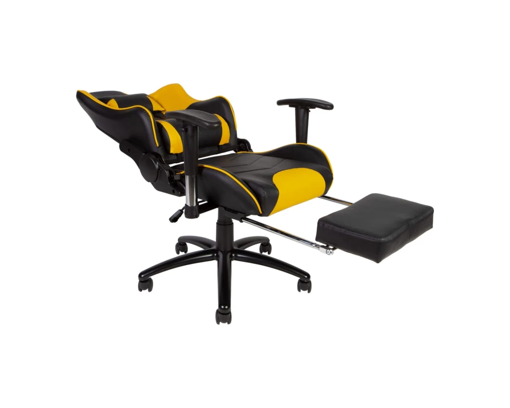 Кресло Norden Lotus GTS реклайнер Экокожа, Черный/Желтый
